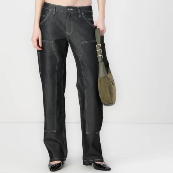 Guess Originals Go Zip Carpenter Jeans Relaxed Fit Womens Jeans Gray NWT Size 27 - Picture 2 of 5